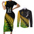 Custom Australia Wallabies and Aotearoa Rugby Couples Matching Short Sleeve Bodycon Dress and Long Sleeve Button Shirts Kangaroo Black Fern Maori Gradient Vibe LT9 - Wonder Print Shop