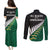 South Africa and Aotearoa Rugby Couples Matching Puletasi Dress and Long Sleeve Button Shirts Springboks Black Fern Maori Vibe LT9 - Wonder Print Shop