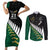 Custom South Africa and Aotearoa Rugby Couples Matching Short Sleeve Bodycon Dress and Long Sleeve Button Shirts Springboks Black Fern Maori Vibe LT9 - Wonder Print Shop