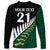 Custom South Africa and Aotearoa Rugby Long Sleeve Shirt Springboks Black Fern Maori Vibe - Wonder Print Shop