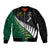 Custom South Africa and Aotearoa Rugby Sleeve Zip Bomber Jacket Springboks Black Fern Maori Vibe - Wonder Print Shop