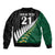 Custom South Africa and Aotearoa Rugby Sleeve Zip Bomber Jacket Springboks Black Fern Maori Vibe - Wonder Print Shop