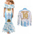 Argentina Champions Football Custom Couples Matching Mermaid Dress and Long Sleeve Button Shirt Campeon de America