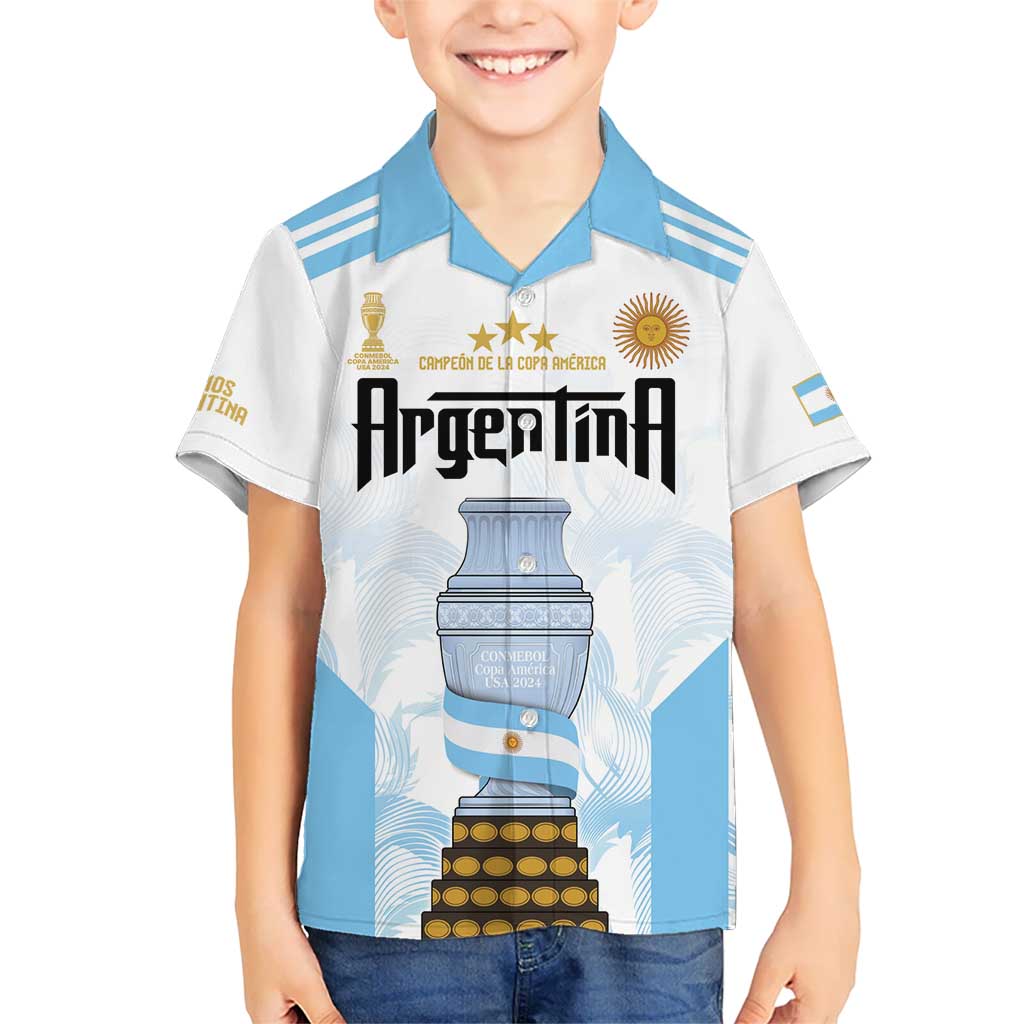 Argentina Champions Football Custom Kid Hawaiian Shirt Campeon de America - Wonder Print Shop