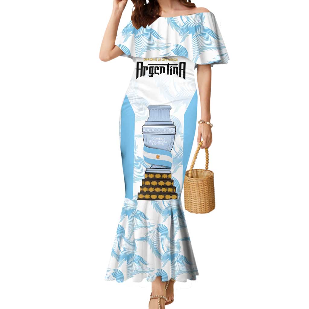 Argentina Champions Football Custom Mermaid Dress Campeon de America - Wonder Print Shop