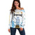 Argentina Champions Football Custom Off Shoulder Sweater Campeon de America - Wonder Print Shop