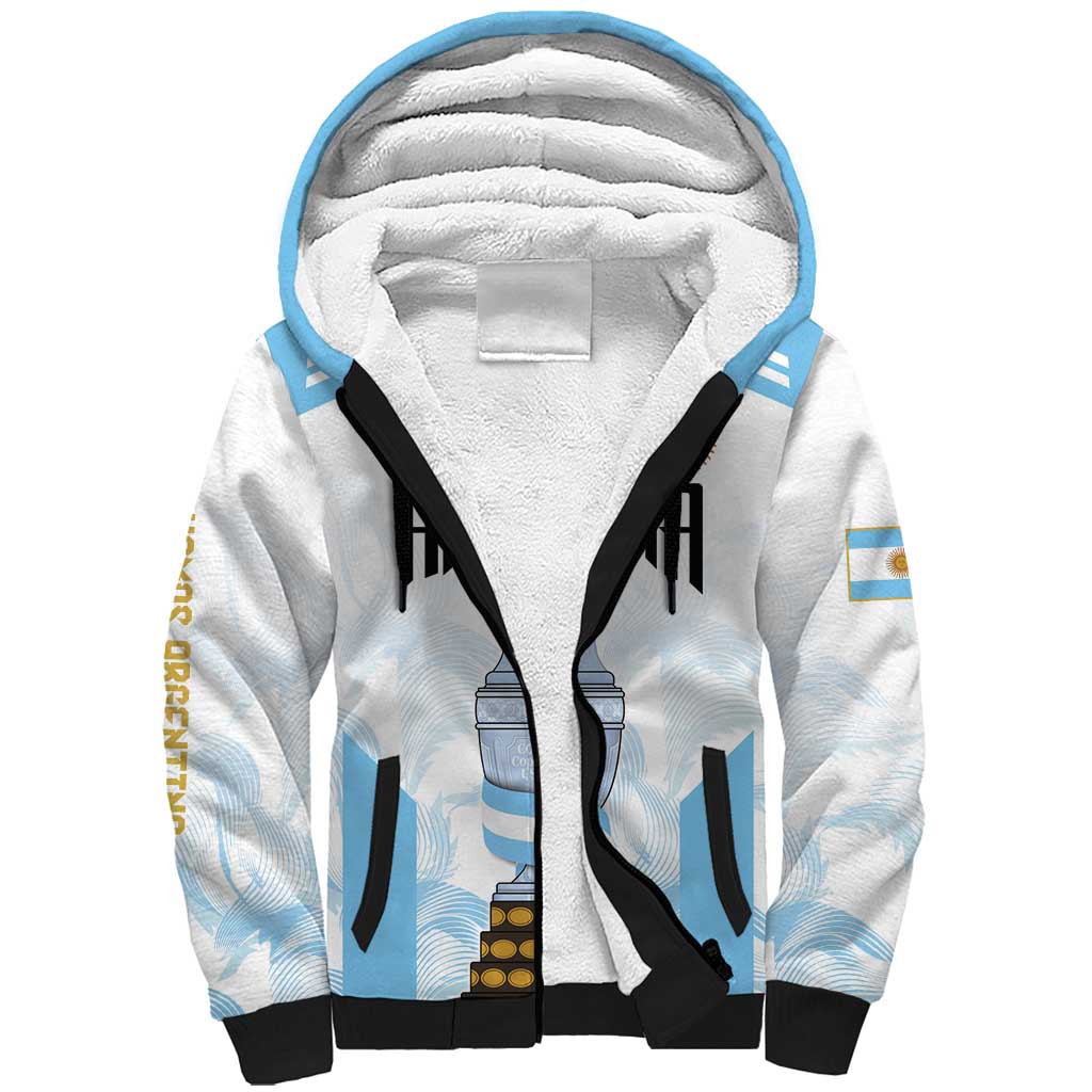 Argentina Champions Football Custom Sherpa Hoodie Campeon de America - Wonder Print Shop