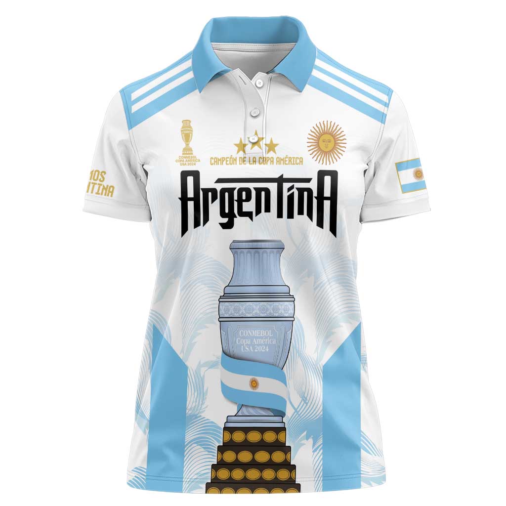 Argentina Champions Football Custom Women Polo Shirt Campeon de America - Wonder Print Shop