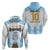 Argentina Champions Football Custom Zip Hoodie Campeon de America - Wonder Print Shop