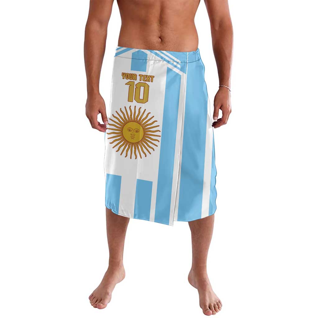 Argentina-themed striped sarong (lavalava) with sky-blue and white vertical panels
