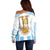 Vamos Argentina Champions Football Custom Off Shoulder Sweater White and Sky Blue - Wonder Print Shop