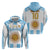 Vamos Argentina Champions Football Custom Zip Hoodie White and Sky Blue - Wonder Print Shop