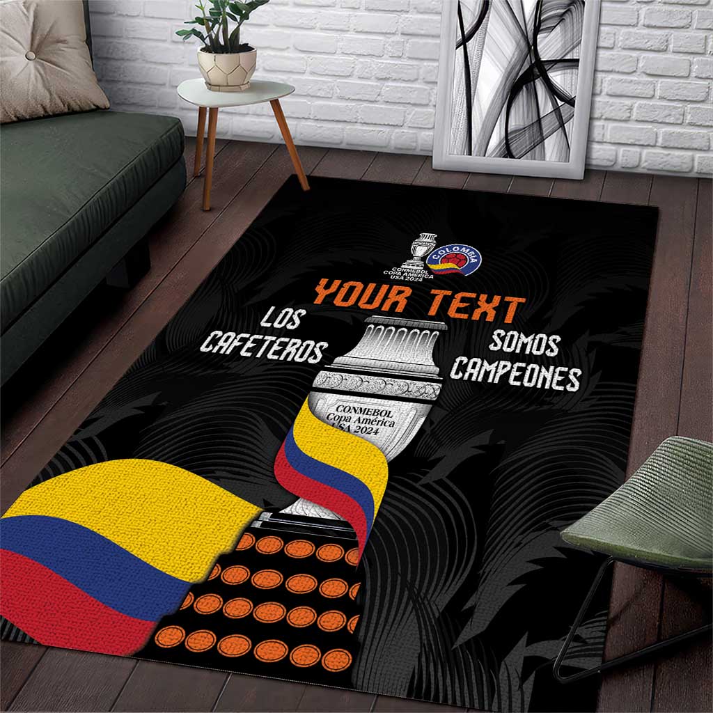 Colombia Champion Football Custom Area Rug Los Cafeteros Black Style LT9 - Wonder Print Shop