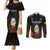 Colombia Champion Football Custom Couples Matching Mermaid Dress and Long Sleeve Button Shirt Los Cafeteros Black Style