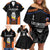 Colombia Champion Football Custom Family Matching Off Shoulder Short Dress and Hawaiian Shirt Los Cafeteros Black Style LT9 - Wonder Print Shop