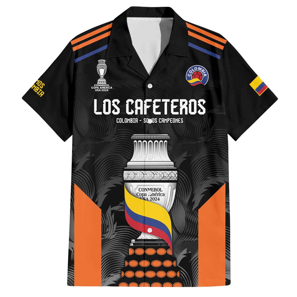 Colombia Champion Football Custom Hawaiian Shirt Los Cafeteros Black Style - Wonder Print Shop