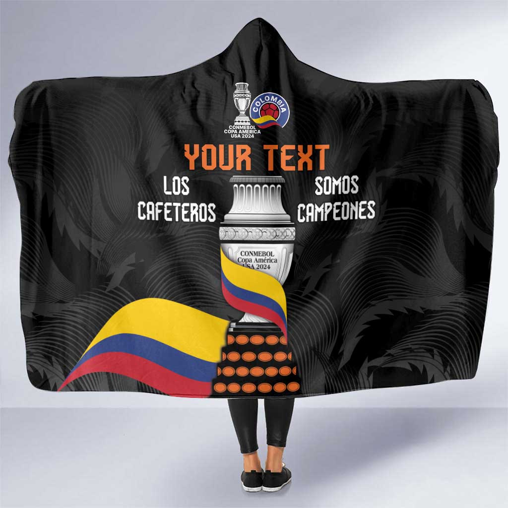 Colombia Champion Football Custom Hooded Blanket Los Cafeteros Black Style