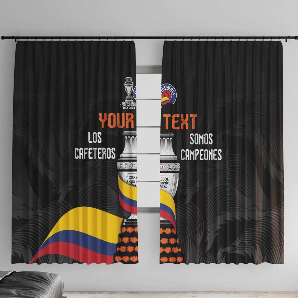 Colombia Champion Football Custom Window Curtain Los Cafeteros Black Style - Wonder Print Shop