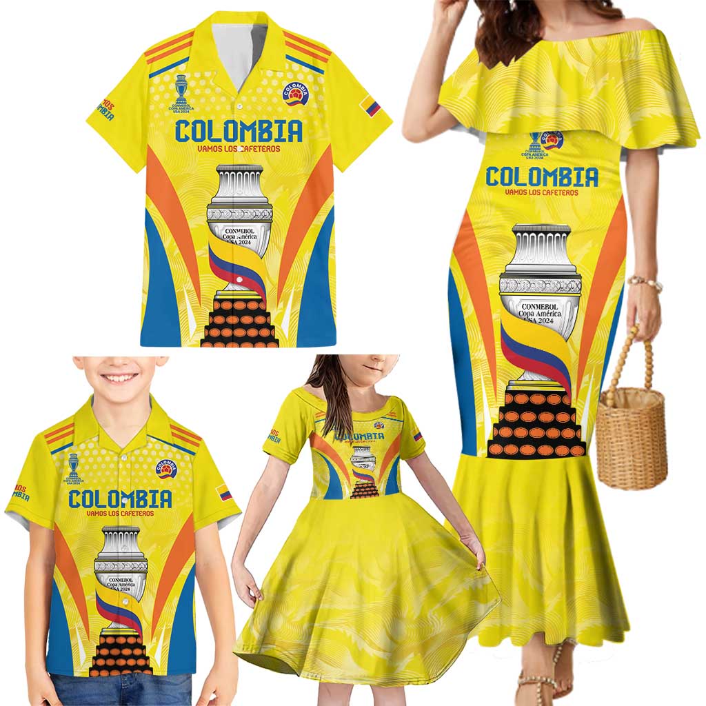 Colombia Champion Football Custom Family Matching Mermaid Dress and Hawaiian Shirt Los Cafeteros Somos Campeones LT9 - Wonder Print Shop