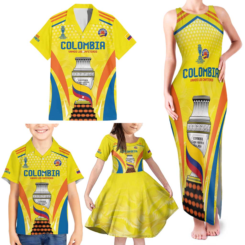 Colombia Champion Football Custom Family Matching Tank Maxi Dress and Hawaiian Shirt Los Cafeteros Somos Campeones - Wonder Print Shop