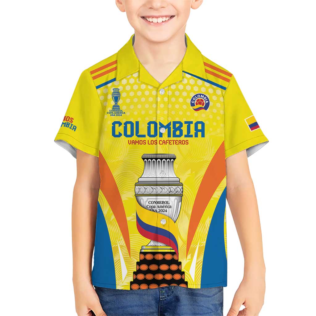 Colombia Champion Football Custom Kid Hawaiian Shirt Los Cafeteros Somos Campeones - Wonder Print Shop