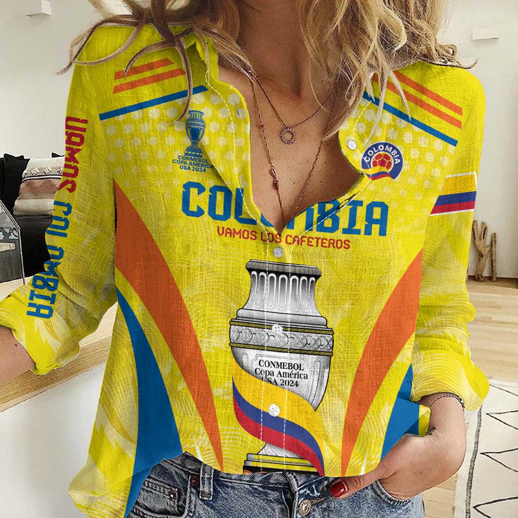 Colombia Champion Football Custom Women Casual Shirt Los Cafeteros Somos Campeones - Wonder Print Shop