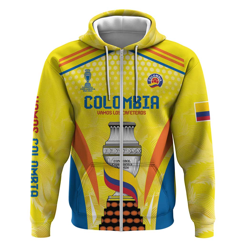 Colombia Champion Football Custom Zip Hoodie Los Cafeteros Somos Campeones - Wonder Print Shop