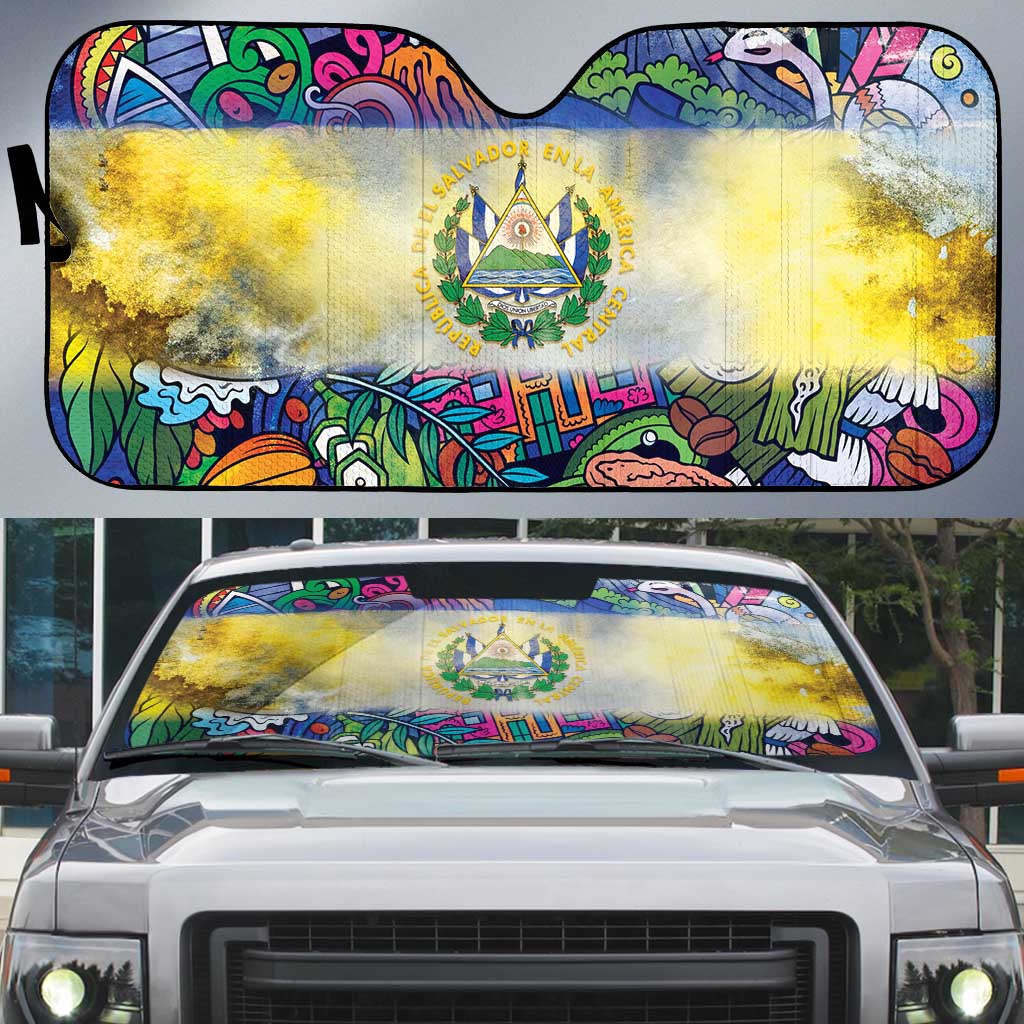 El Salvador Auto Sun Shade Funny Local Inspired - Wonder Print Shop