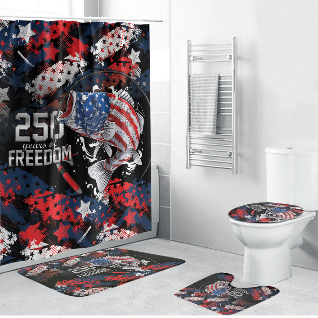 Largemouth Bass Fishing Bathroom Set America 250 Year Freedom