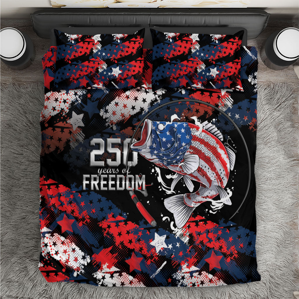 Largemouth Bass Fishing Bedding Set America 250 Year Freedom