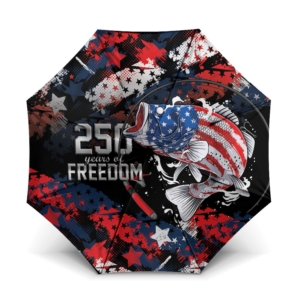 Largemouth Bass Fishing Umbrella America 250 Year Freedom