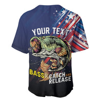 Personalized Largemouth Bass Fishing Baseball Jersey American Flag