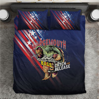 Largemouth Bass Fishing Bedding Set American Flag