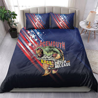 Largemouth Bass Fishing Bedding Set American Flag