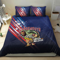 Largemouth Bass Fishing Bedding Set American Flag