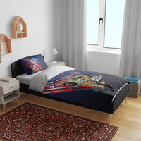 Largemouth Bass Fishing Bedding Set American Flag