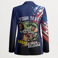 Personalized Largemouth Bass Fishing Blazer American Flag