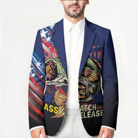 Personalized Largemouth Bass Fishing Blazer American Flag