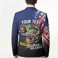 Personalized Largemouth Bass Fishing Blazer American Flag