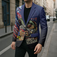 Personalized Largemouth Bass Fishing Blazer American Flag