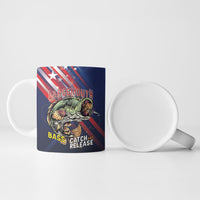 Personalized Largemouth Bass Fishing Ceramic Mug American Flag