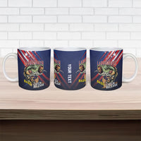Personalized Largemouth Bass Fishing Ceramic Mug American Flag
