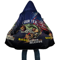 Personalized Largemouth Bass Fishing Cloak American Flag