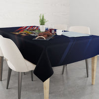 Largemouth Bass Fishing Tablecloth American Flag