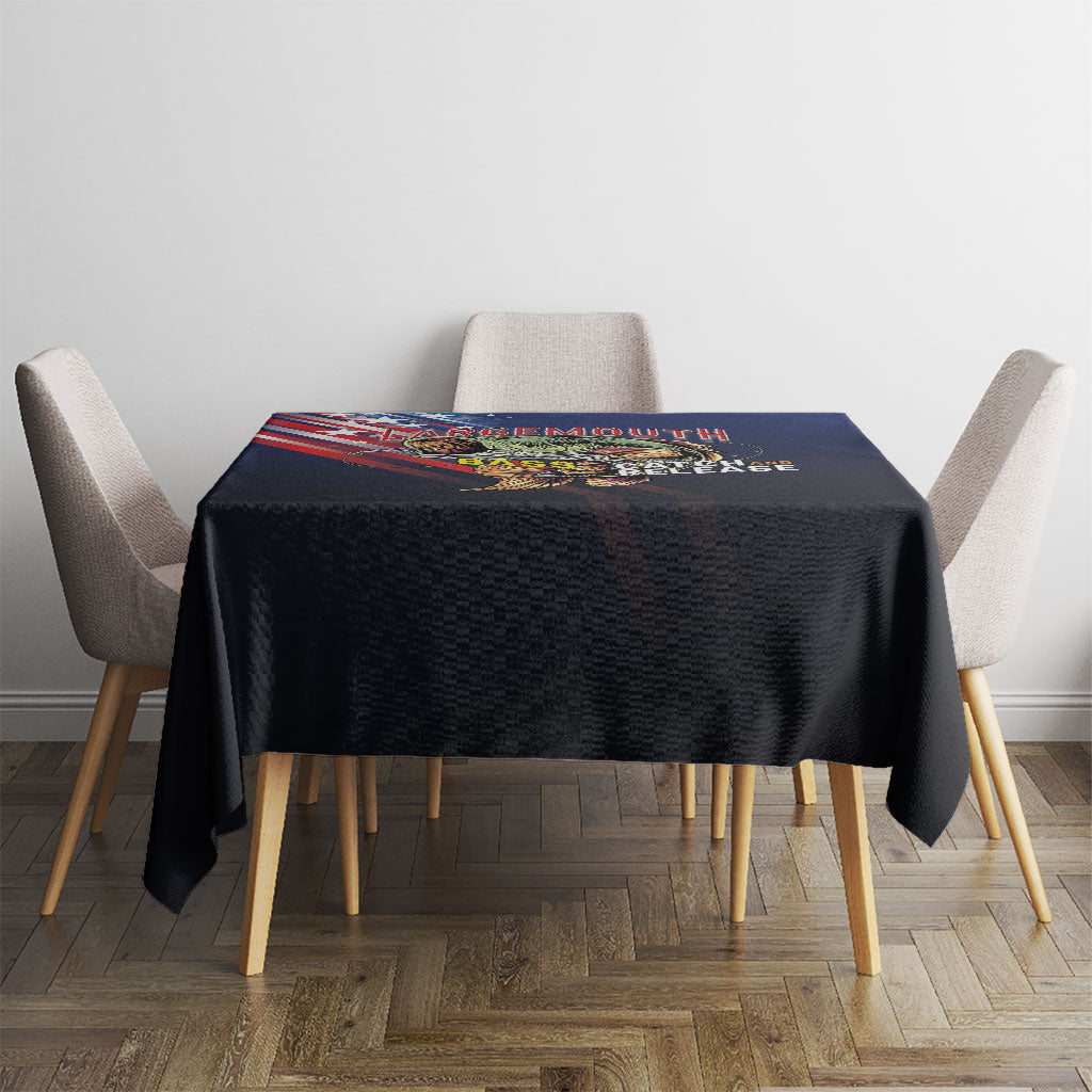 Largemouth Bass Fishing Tablecloth American Flag