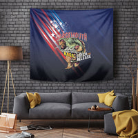 Largemouth Bass Fishing Tapestry American Flag