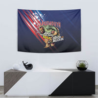 Largemouth Bass Fishing Tapestry American Flag