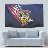 Largemouth Bass Fishing Tapestry American Flag