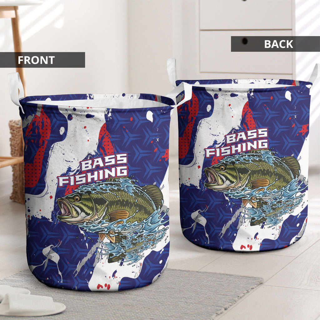 Largemouth Bass Tournament Fishing Laundry Basket