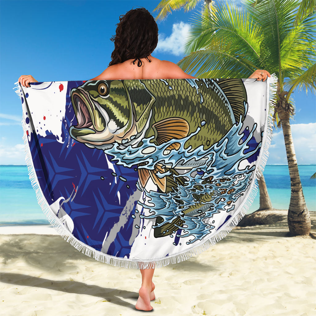 Largemouth Bass Tournament Fishing Beach Blanket